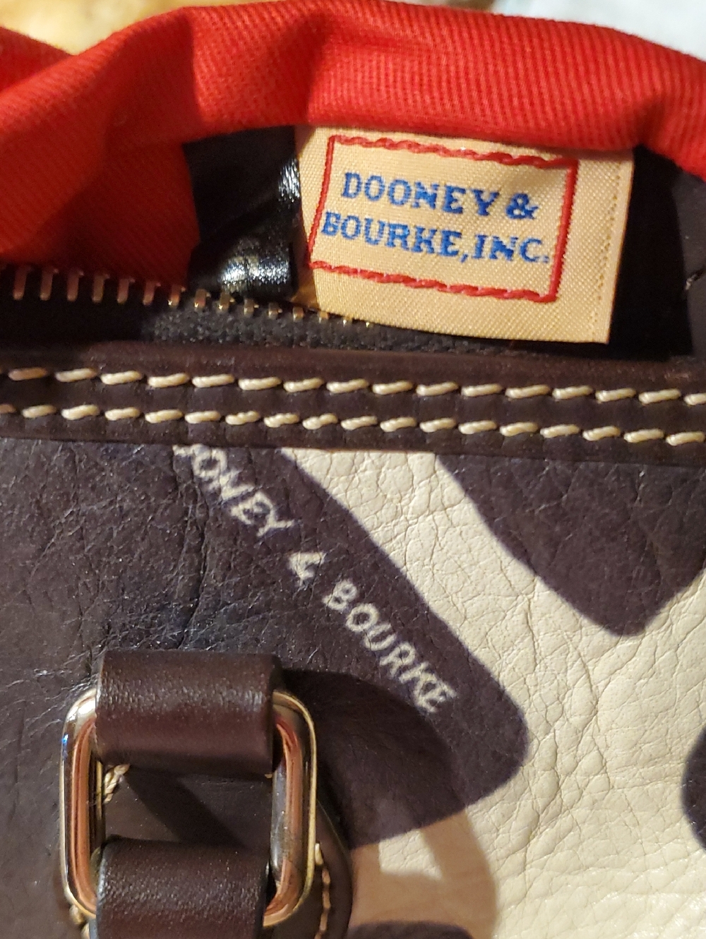 Dooney & Bourke Giraffe-Print Satchel in Brown and Cream - Picture 8 of 9